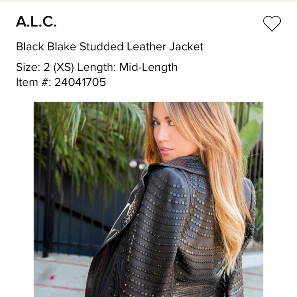 A.L.C size 4 Black Leather Jacket
